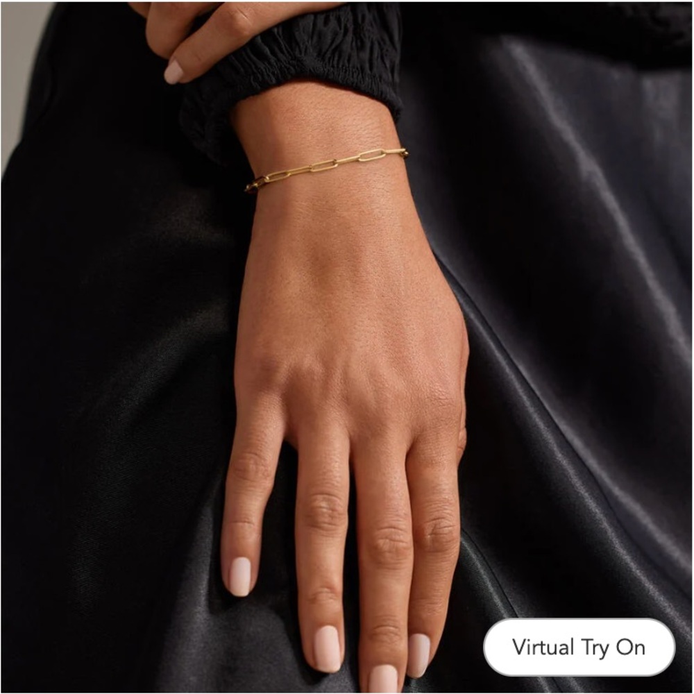 Brilliant Earth Devon Paperclip Chain Bracelet Extra Large 14k Yellow Gold 6.5in - Picture 2 of 9